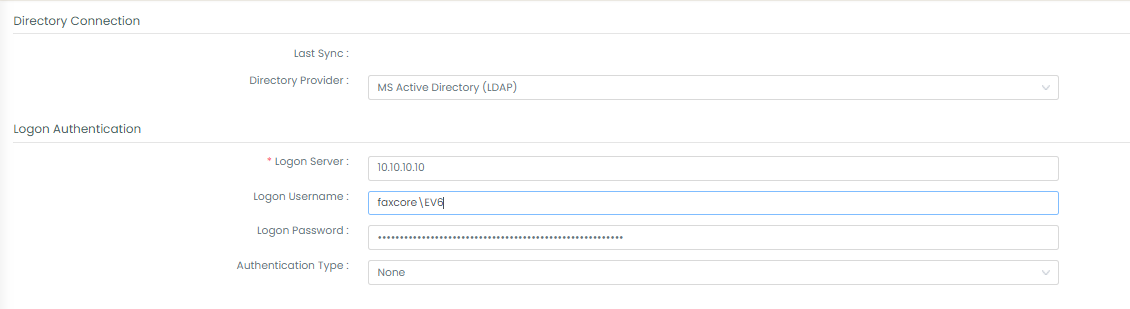 Directory Connection Settings