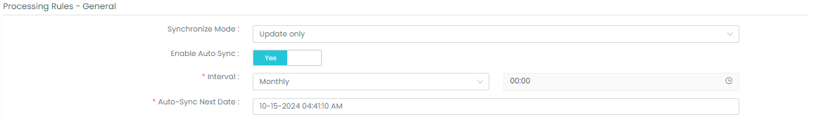 Processing Rules Settings