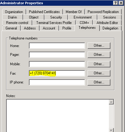 Active Directory Telephone Attributes
