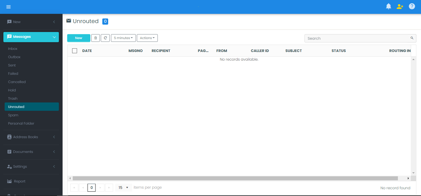 Unrouted Messages Folder in Web Client