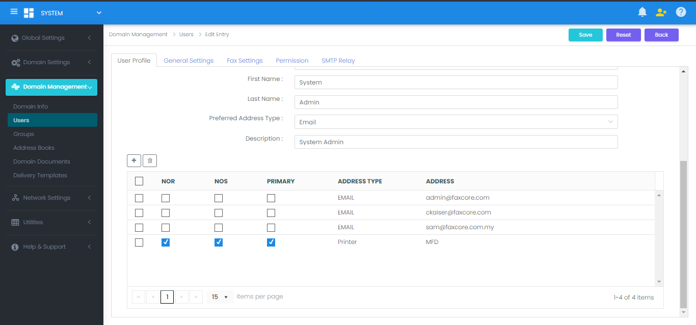 User Profile Address Binding